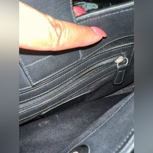 COACH Vintage Black Legacy West Leather And Wool Handbag Hobo Tote Shoulder Bag - Picture 4 of 8